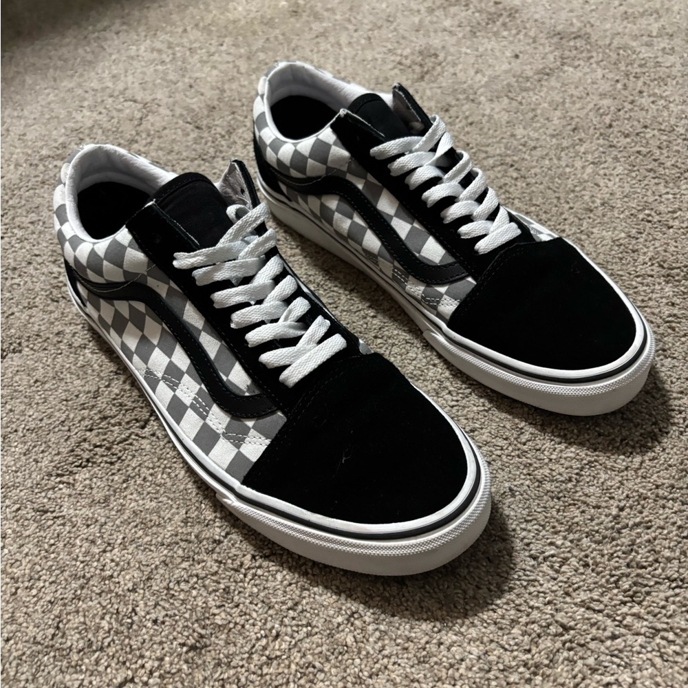 Vans Old Skool Reflective Checkerboard Silver/Grey – Nearly New
